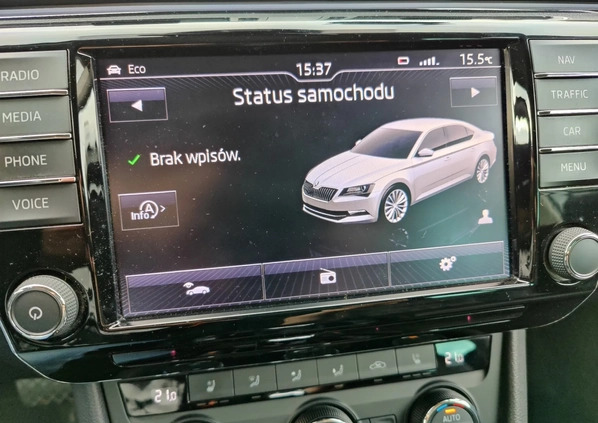 Skoda Superb cena 87400 przebieg: 138200, rok produkcji 2016 z Mikołów małe 277